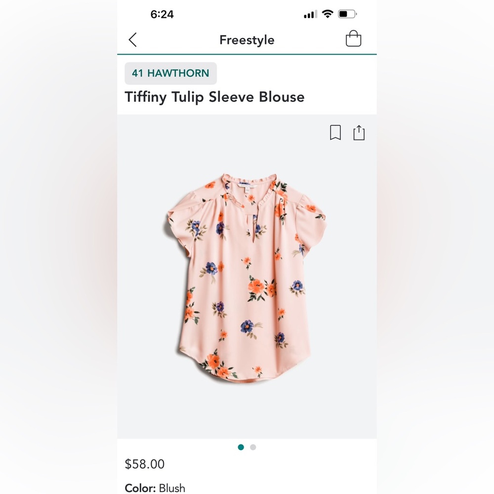 Stitch fix 41 Hawthorne brand blouse in blush.